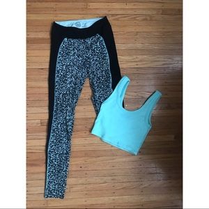 Yoga pants + crop workout top